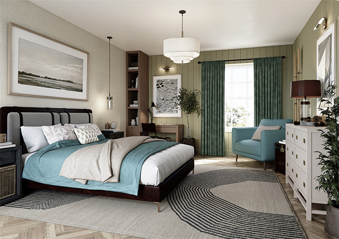 Florence Faux Suede, Fern Green - Made to Measure Curtains - Image 7